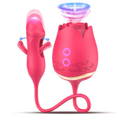 3 in 1 Adult Rose Sex Toys G Spot Vaginal Pussy Clitoralis Stimulator Sucking Falpping Rose Vibrator for Women and Couples - EROS NECTAR