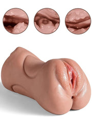Male Vagina Ass Oral 3 in 1 Masturbator - With Realistic Adult Sex Toys, Male Sex Dolls 3D Realistic Vagina Harem Portable Flesh Lighted Sex Dolls Pocket Pussy