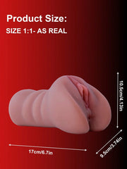 Realistic Real Vaginal Masturbators, 2 In 1 Masturbator For Men With Realistic Vagina And Anal,Adult Sex Product ,Pocket Pussy Sex Toys For Men,Masturbation Cup