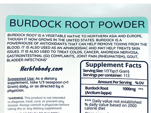 Burdock Root Powder - 4 oz - EROS NECTAR