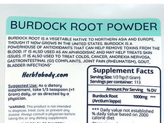 Burdock Root Powder - 4 oz