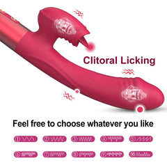 Anal Vibrating Clitoral Clit Stimulation Tongue Licking 10 Vibration G Spot Heated Rabbit Vibrator Dildo for Women Vaginal