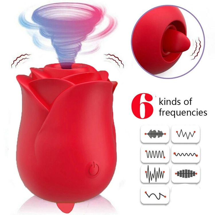 Silicone Licking Clitoris Stimulator Pussy Breast Massager Female Nipple Clit Waterproof Usb Rechargeable Togue Rose Vibrator - EROS NECTAR