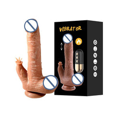 Automatic Telescopic Simulation Heated Penis Remote Control Realistic Vibrating Huge Dildo For Women With Suction Cup