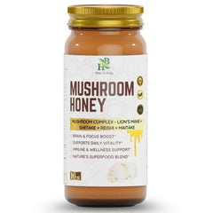 EROS NECTAR focus mushroom honey blend supplement with mushroom complex for brain and focus boost in 16 oz jar